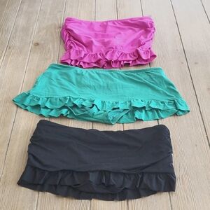 Women's ruffle swim bottoms small medium lot Massimo Catalina Bisou Bisou